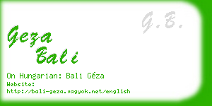 geza bali business card
